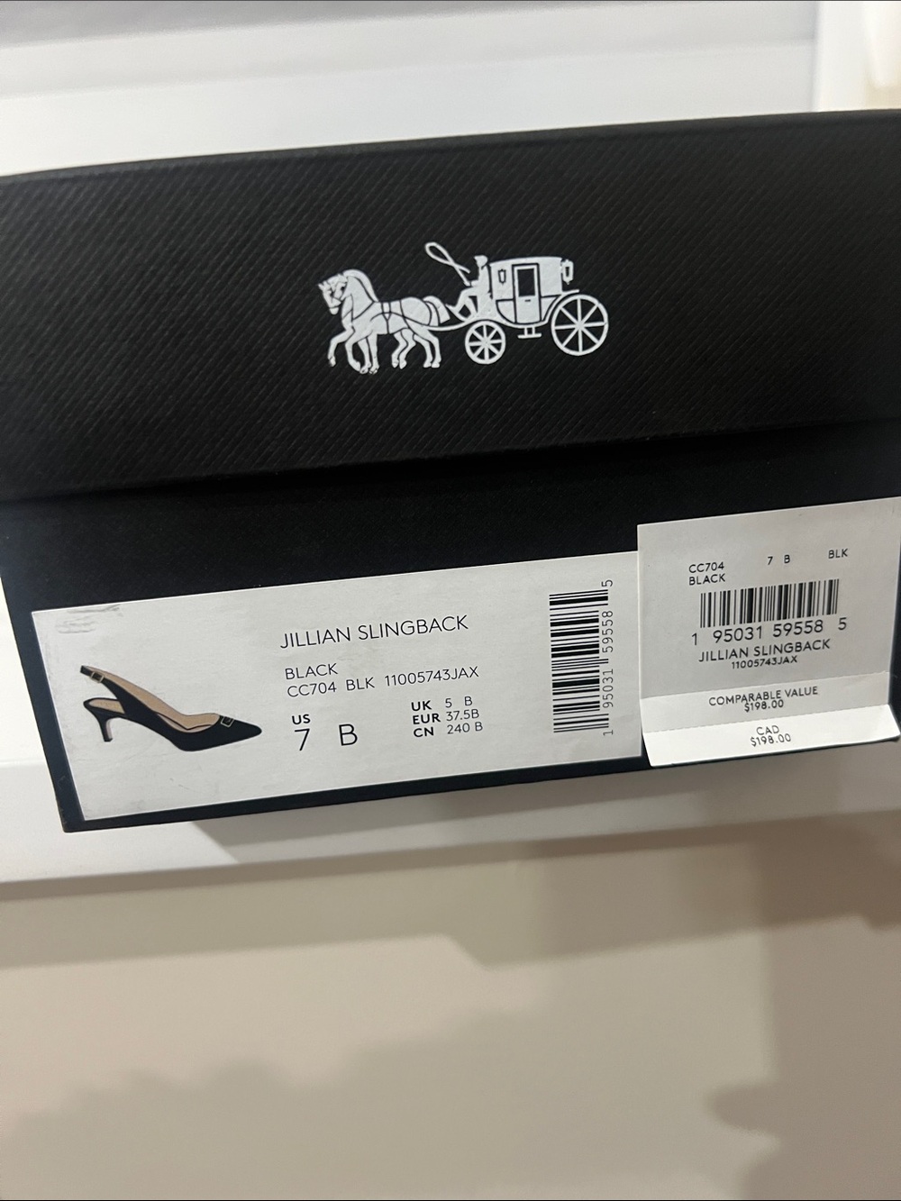 Coach Black Leather Pointed Slingback Mules with Gold Plaque - Picture 5 of 5